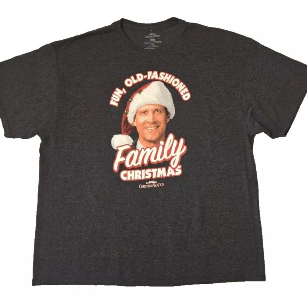 National Lampoon's Christmas Vacation "Fun .. Family Christmas" Gray 2XL T-shirt